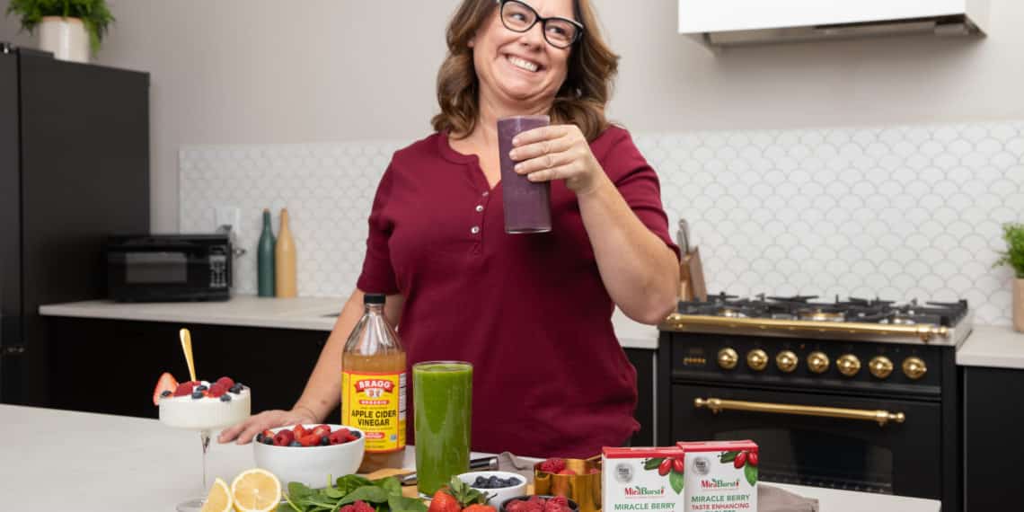 a table filled with fruits and drinks