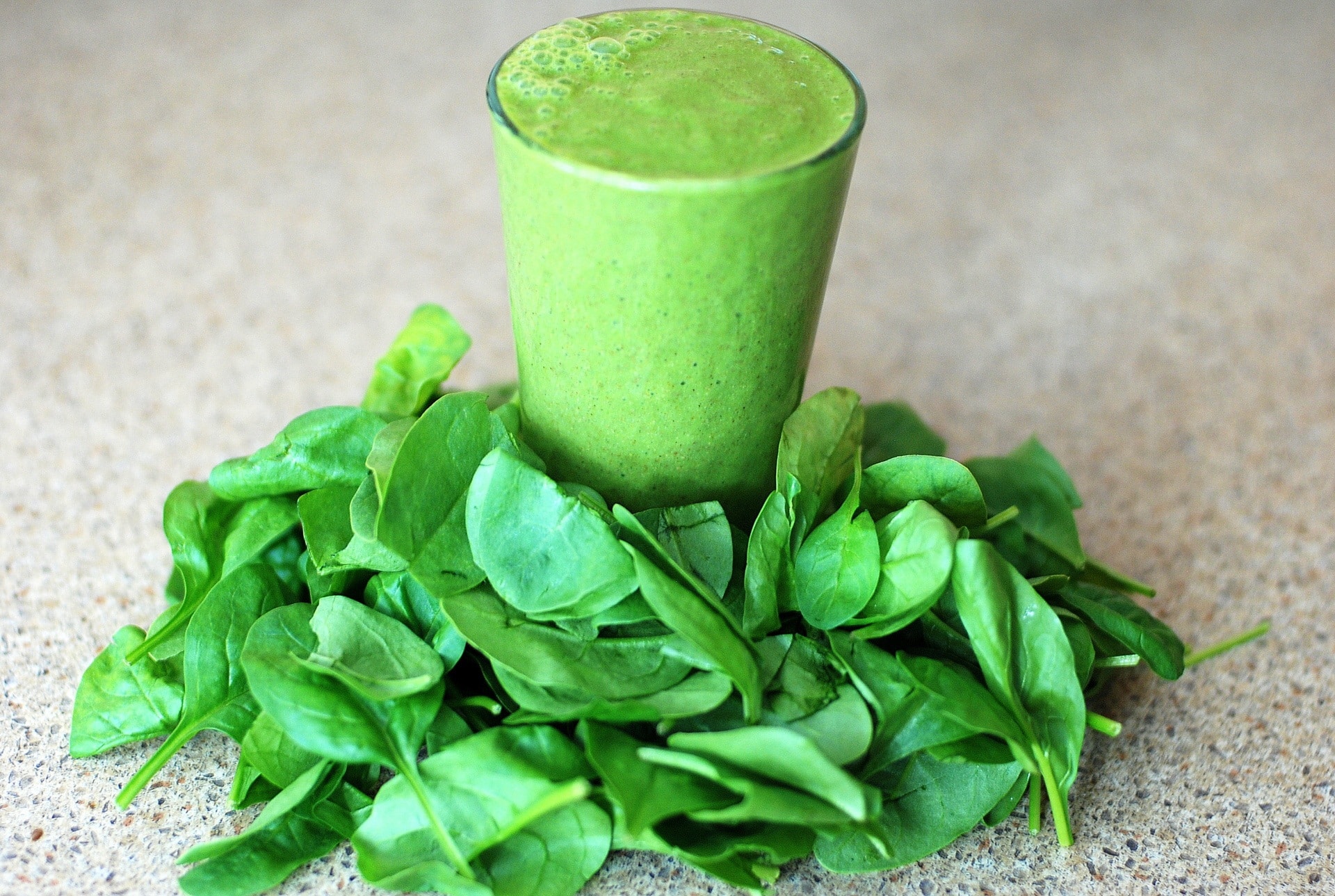 green smoothie with leafy greens